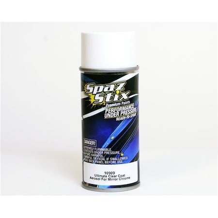 Spaz Stix Spaz Stix SZX10909 Ultimate Clear Coat Aerosol Paint - 3.5 oz for Mirror Chrome - Clear & Chrome SZX10909